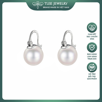Khuyên tai bạc nữ TLEE trai chốt khóa cài hạt to sang trọng TLEE JEWELRY B0228