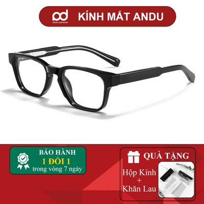 Gọng kính thời trang nam nữ ANDU chất liệu nhựa cốt kim loại dáng vuông retro hiện đại 86AD47