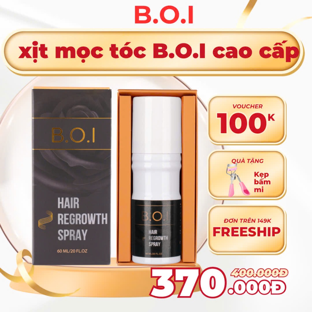 xịt mọc tóc B.O.I siêu mọc tóc làm dài dày tóc nhanh chóng tự nhiên an toàn hiệu quả