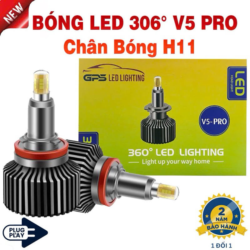 Đèn Led GPS-LIGHTING A360 V5 Pro -H11- Giải Pháp Chiếu Sáng Hoàn Hảo Cho Xe Có Bi Cầu Dùng Bóng H...