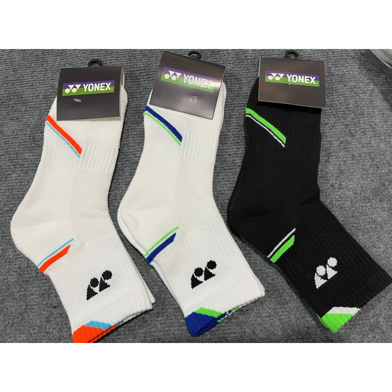 TẤT VỚ YONEX SỌC GÓT LÓT BÔNG ĐỆM XÙ CỔ TRUNG PHONG CÁCH NAM , NỮ