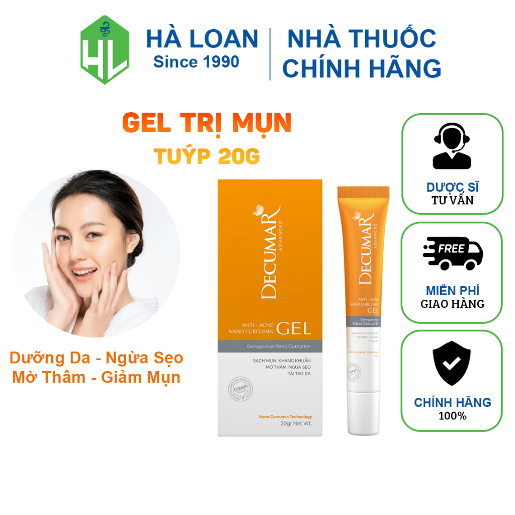 Gel Nano Decumar Advanced - Ngừa mụn và thâm, không kích ứng, hiệu quả tối ưu (Tuýp 20g)