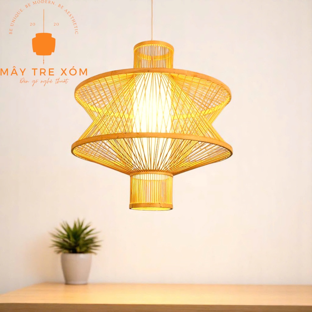 đèn tăm tre | đèn trang trí thả trần 2