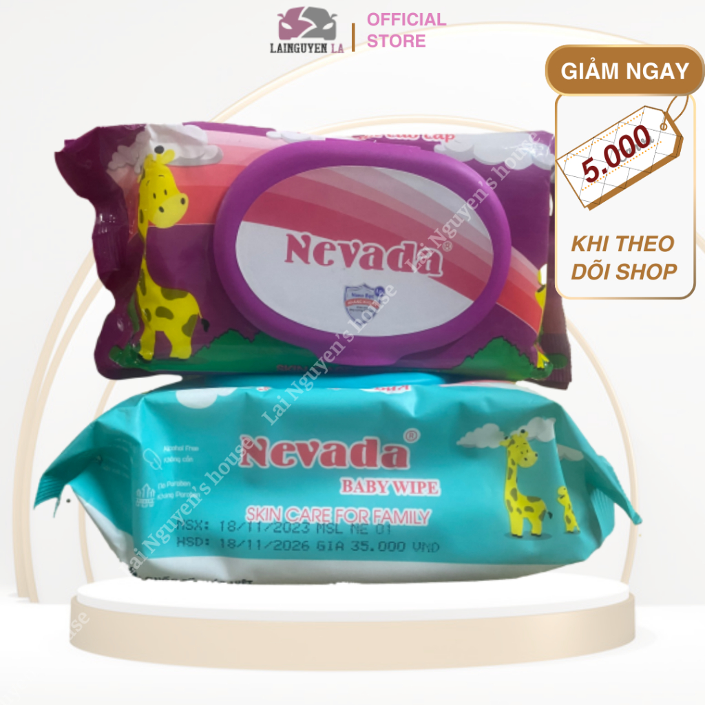 Khăn Giấy Ướt không mùi Nevada/Doremi Gói To kích thước 15x20cm