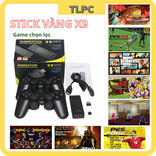Máy Chơi Game STICK Vàng X9 Chip S905X3 Cấu Hình Khủng Kèm 2 Tay Cầm Ram 2GB 40000 Game Cài Sẵn Độ Phân Giải 4K BH 12T