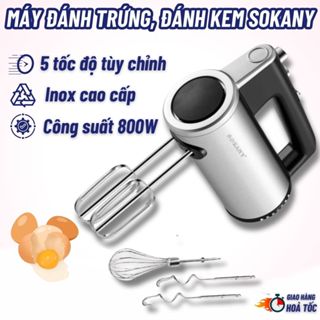 Máy Đánh Trứng, Đánh Kem Cầm Tay Với 5 Mức Tốc Độ, Trộn Bột Inox 304 Cao Cấp, Đa Năng
