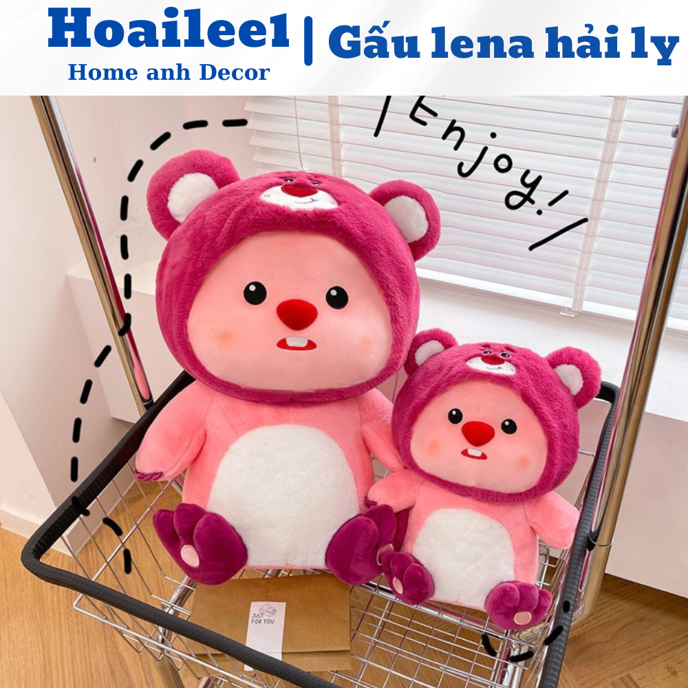 Gối Ôm Gấu Bông LOTSO Đỏ Gối Ôm Hình Thú Đáng Yêu Mập Mạp Dễ Thương Kích Thước 35cm 50cm 65cm