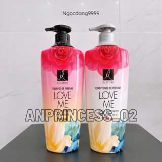 Dầu gội và dầu xả elastine love me hương hoa cỏ 600ml/chai