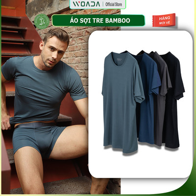 [COMBO 2] Áo Thun Nam Tay Ngắn Chất Liệu Bamboo Cao Cấp Mát Lạnh Thương Hiệu WOADA LKA15