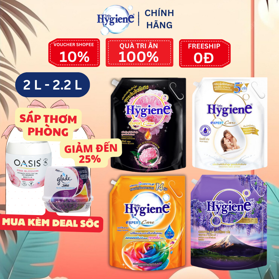 Nước Xả Vải Hygiene Expert Care Thái Lan – Hương Hoa Thiên Nhiên Đậm Đặc (Túi 2L/2.2L)