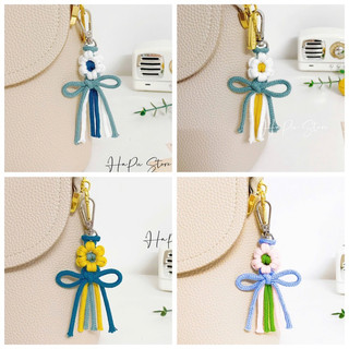 Móc khóa Macrame hoa cúc handmade