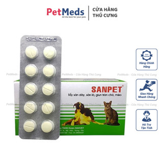 Viên Tẩy Giun SANPET Tẩy Sán Dây, Sán Lá, Giun Tròn Cho Chó Mèo