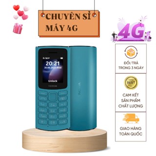 Nokia 105 2021 4G Nguyên hộp Đầy đủ phụ kiện Sạc Pin ( sản phẩm có hỗ trợ Sóng 4G ) Điện thoại người già