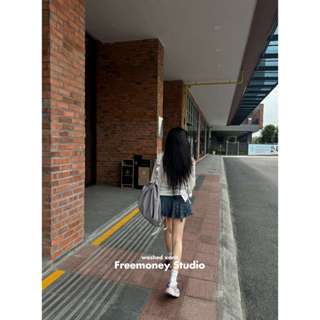 Chân Váy Jeans Denim Xếp Ly FreeMoney Studio