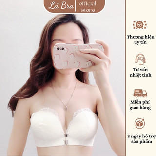  Áo lót không dây ren lót su bàn tay cài trước đệm vừa nâng ngực chống tụt MS-06  