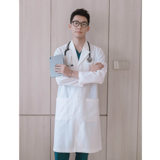  Áo blouse trắng bác sĩ nam nữ Bloudi Essential Blouse áo blu đồng phục phòng khám 