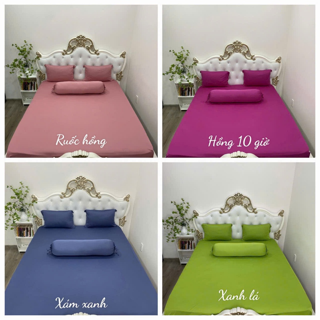 drap thun., Bộ Drap Thun Hàn Quốc Mát Lạnh {4 MÓN} Cực Hot
