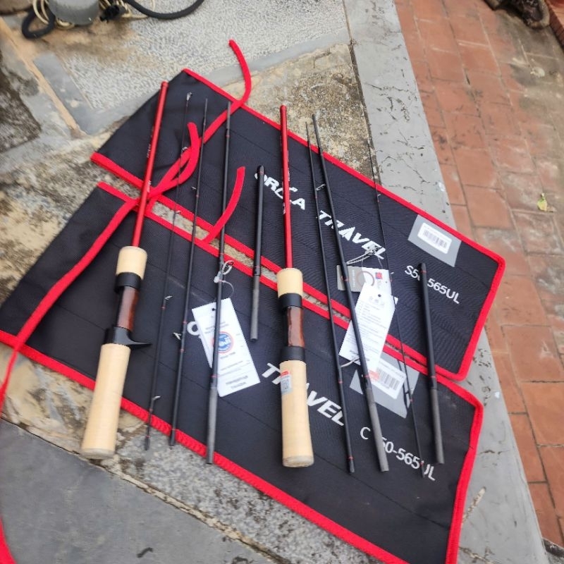 cần lure ul 4 khúc, cần lure ul Orca travel kèm hộp gỗ