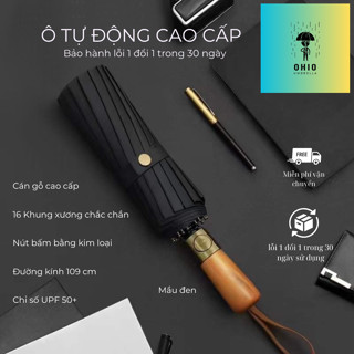 Ô che mưa, ô che nắng, Dù che mưa, Dù che nắng tự động 16 nan, Ô gấp 3 lần chống tia UV cao cấp