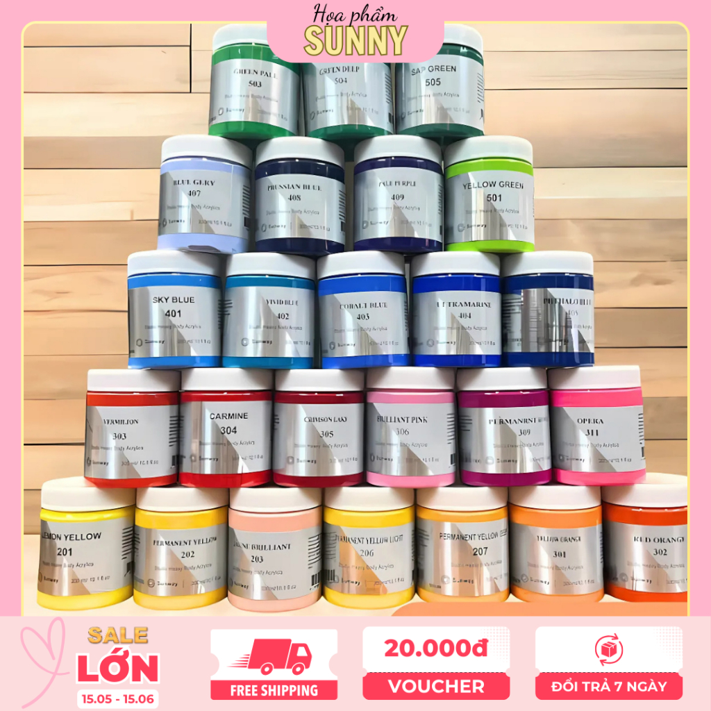 Màu Vẽ Acrylic SUNWAY   300ml – Dành Cho Vẽ Tường, Vẽ Toan, Tô Trang Trí Nghệ Thuật