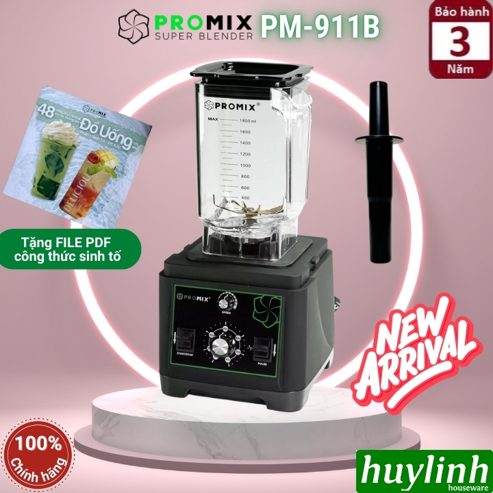 Máy xay sinh tố công nghiệp Promix PM-911B [mẫu mới] - 1650W - Dung tích 2 lít - Có hẹn giờ