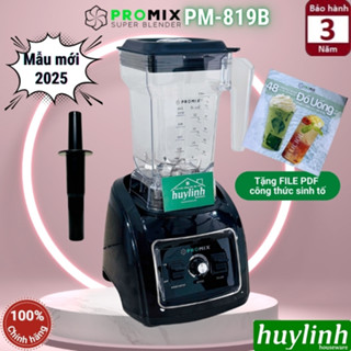   Mới 2025  Máy xay sinh tố công nghiệp Promix PM-819B - phù hợp kinh doanh - phá đá với dao 6 cánh 