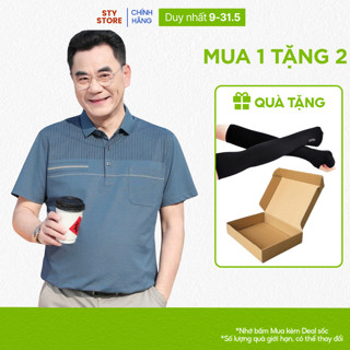 Áo Thun Nam Trung Niên Ngắn Tay STY Chất Cotton Co Dãn, Áo Polo Trung Niên Cộc Tay Tặng Bố Sang Trọng, Lịch Lãm
