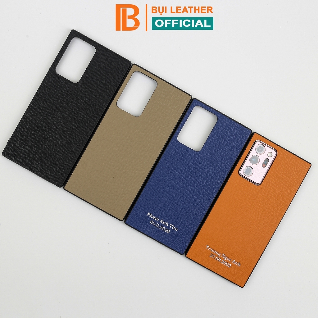 Ốp lưng Samsung  da epsom thủ công cao cấp- màu đơn sắc- viền TPU chống sốc OP103 Bụi Leather