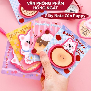 Giấy note hình Cún Puppy dễ thương, giấy ghi chú 30 tờ có keo dán tiện lợi, đồ dùng học tập văn phòng phẩm GN32