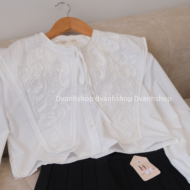 AMLY - Áo sơ mi phối cổ tiểu thư siêu xinh nữ😍 | BigBuy360 - bigbuy360.vn