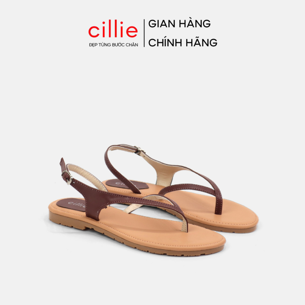 Giày sandal nữ xỏ ngón đế bệt thời trang đi biển đi học Cillie 1151