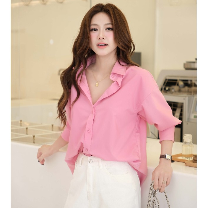 Áo sơ mi nữ dài tay GILLEE dáng oversized, sơ mi form rộng nhiều màu công sở vải kate Mỹ chống nhăn FAS291 | BigBuy360 - bigbuy360.vn