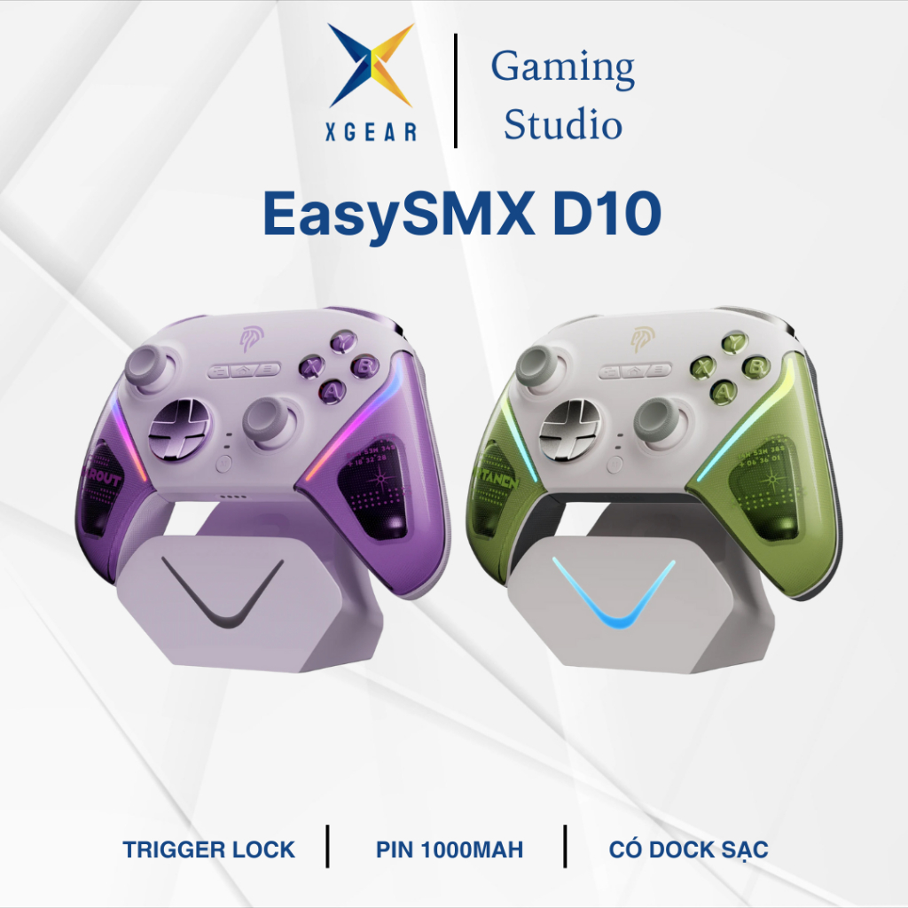 EasySMX D10 Sync RGB Led Dock sạc - TMR joystick - 1000Hz - Tay cầm chơi game không dây tốt nhất