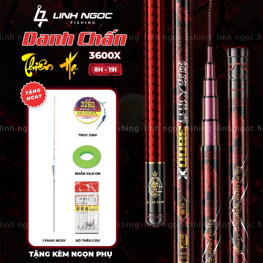 Cần Câu Đài Danh Chấn Thiên Hạ 8H 19i 3600X Bản Mới Chuyên Săn Hàng Tải Cá Khủng