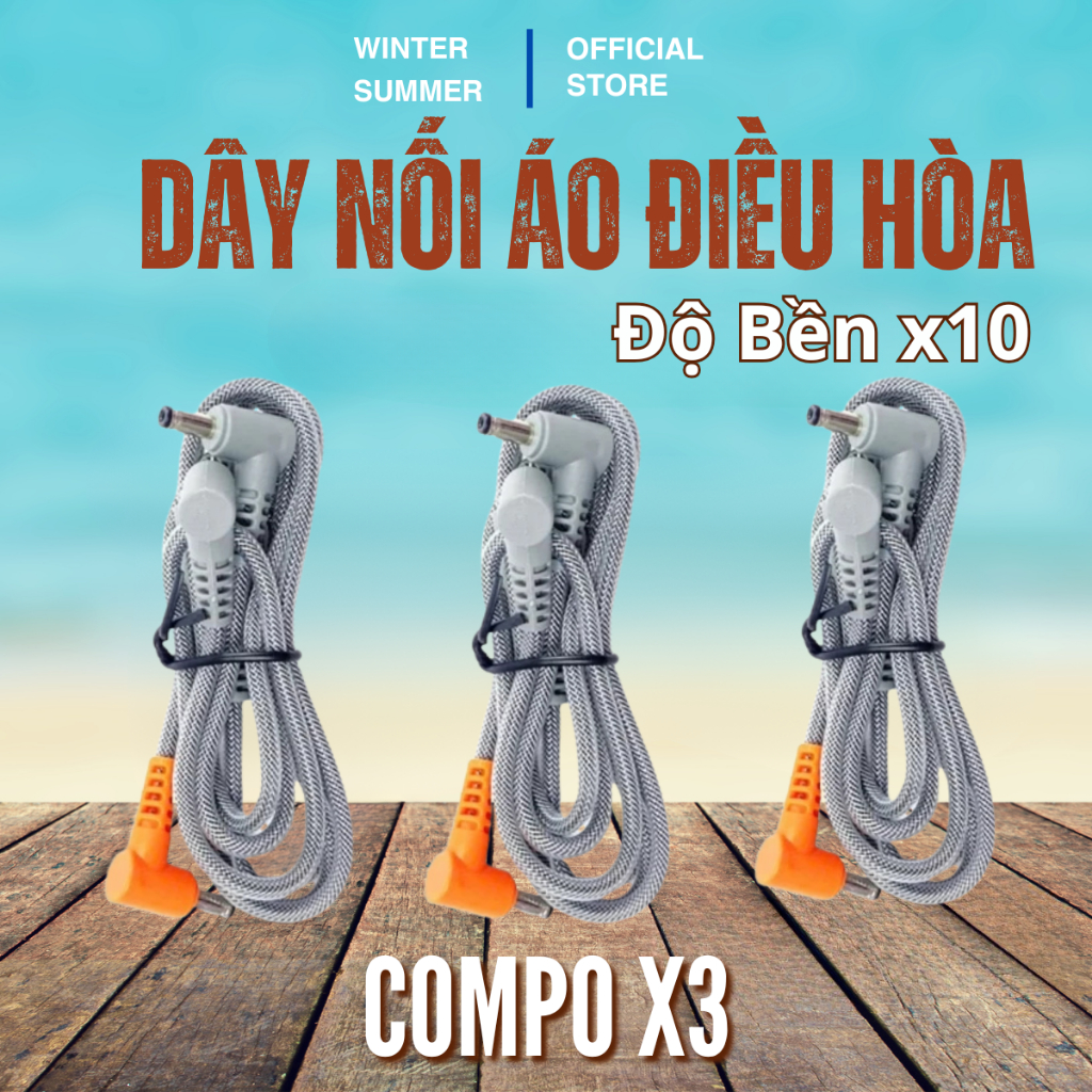 Compo 3 Dây Kết Nối Pin RA Quạt Áo Điều Hòa Bọc Cước Winter Summer