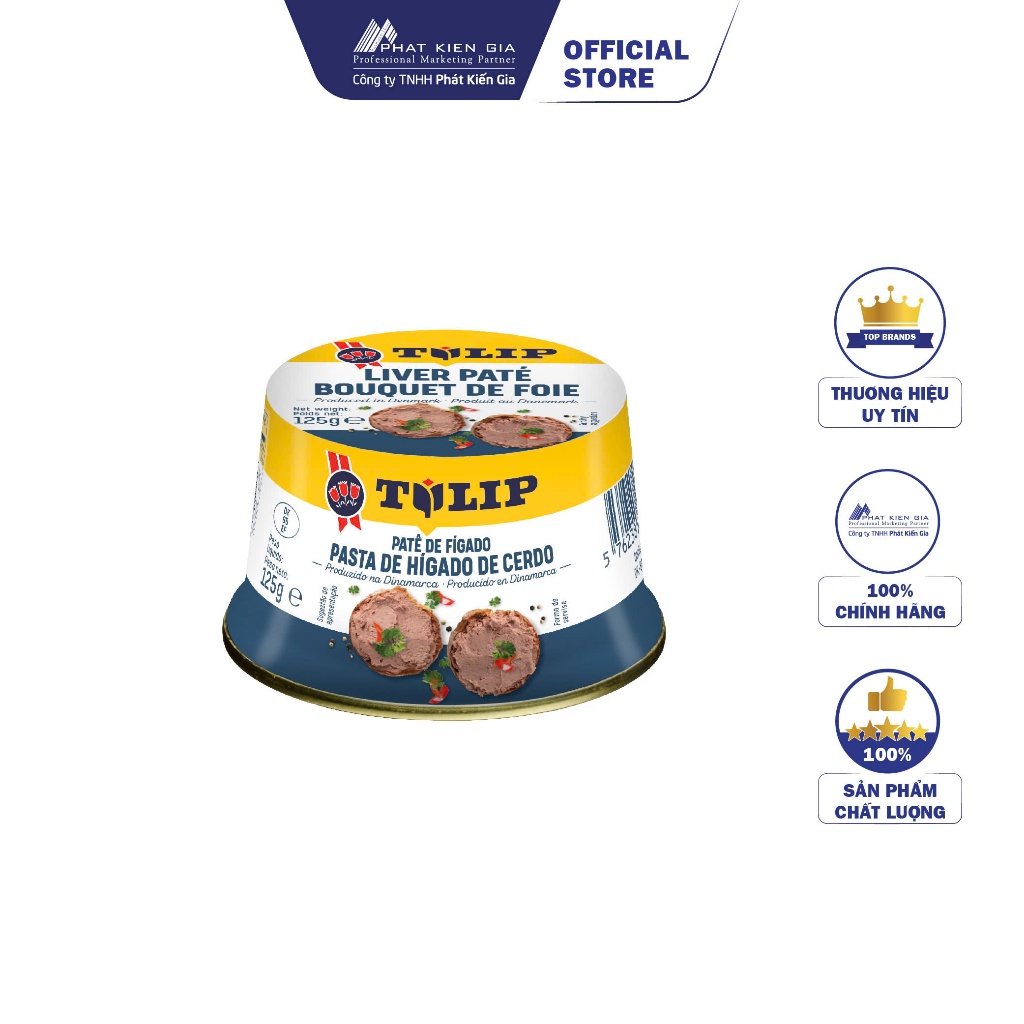Pate Gan Heo Tulip 125g - Nhập Khẩu Đan Mạch | Tulip Liver Paté 125g