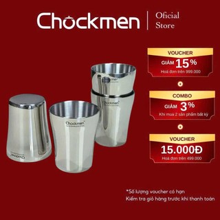  Cốc CHOCKMEN Inox 18 10 Cao Cấp Cốc Inox 2 Lớp Cốc Đựng Nước Cốc Bia Chén Uống Nước 