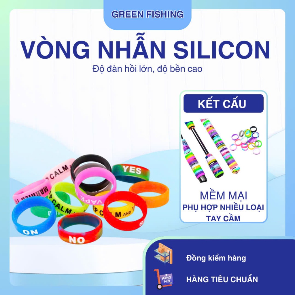 [Combo 10c,20c,30c,50c] Vòng Nhẫn Silicon Chống Trơn Trượt Cho Cần Câu cá, Ná Cao Su Tiện Lợi Giá rẻ