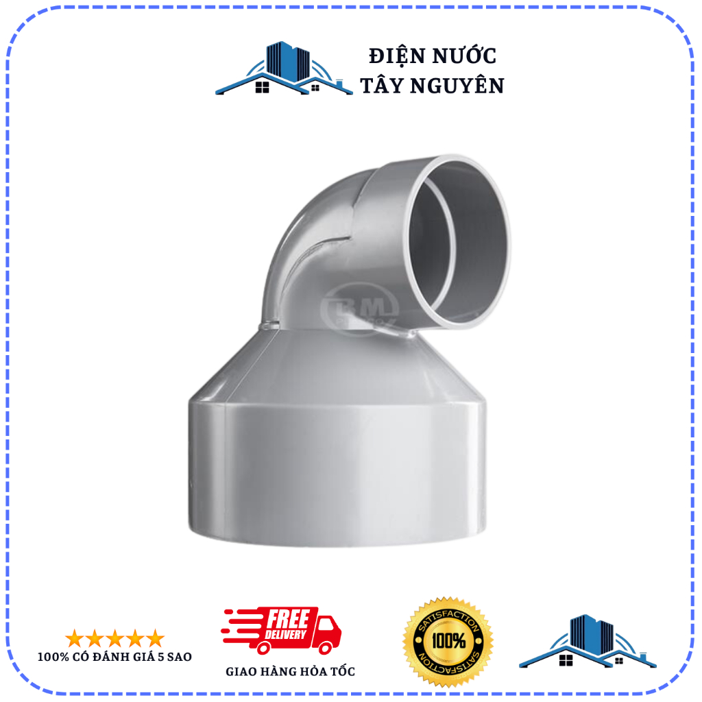 Co Giảm - 90 Độ Phi 60 Phụ Kiện Nối Ống PVC Nhựa Hoa Sen Chính Hãng