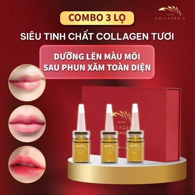 Combo 3 Lọ Tinh Chất Vieskin Collagen Luxury Cao Cấp Dưỡng lên Màu Môi Sau Phun Xăm Toàn Diện