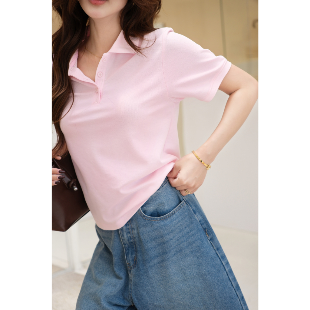 Áo polo nữ GILLEE (nhiều màu) trơn tay ngắn basic form rộng mang phong cách Hàn Quốc cotton thoáng mát FAP078 | BigBuy360 - bigbuy360.vn