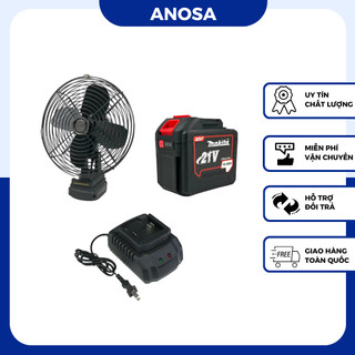  Combo Bộ Quạt 8inch Pin 20Cell Lồng Sắt Cánh Sắt 2 Chế Độ Gió - Quạt Tích Điện Nhỏ Gọn Rất Mát 