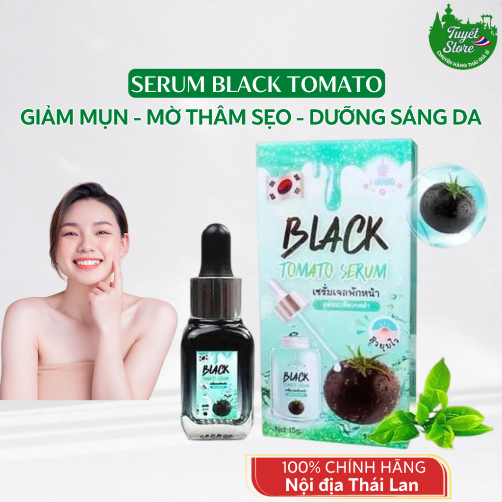 [Date 14/08/25] Serum dưỡng da giảm mụn, mờ thâm sẹo Cà chua đen black tomato Thái Lan 15ml