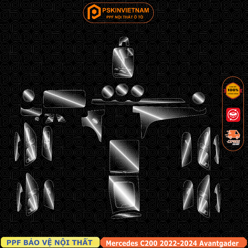 Bộ dán nội thất MEC C200 Avantgader 2022-2025 PPF TPU nội thất chống xước tự hồi phục T-Home&More