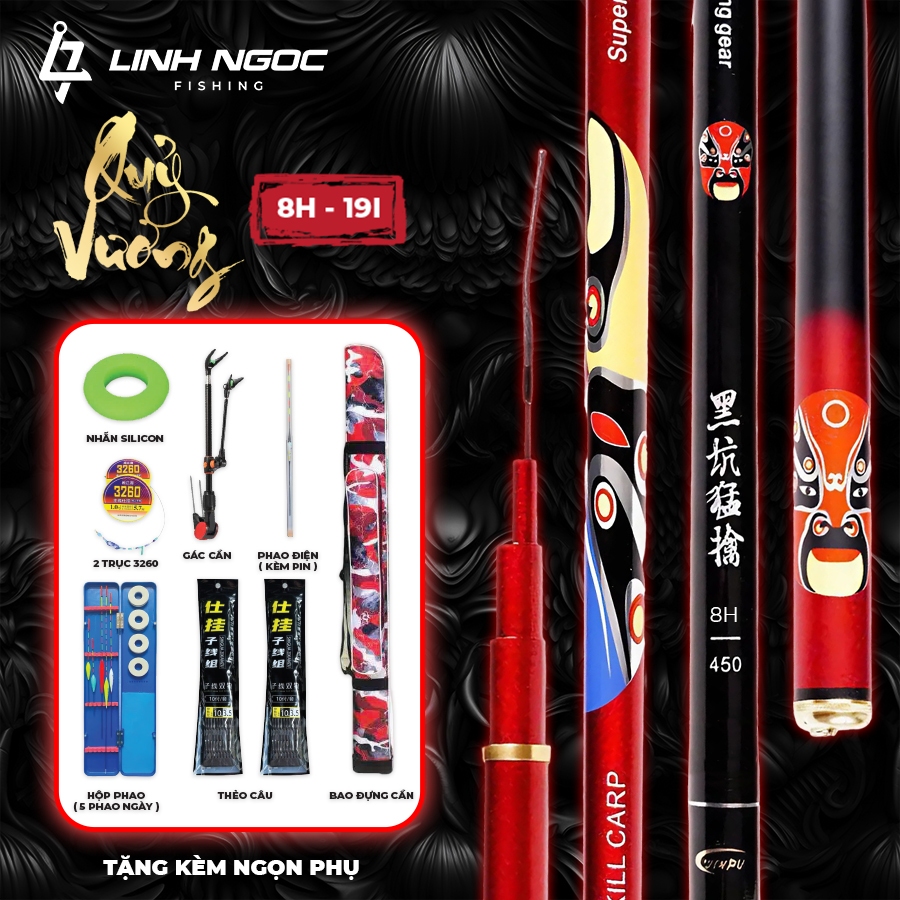 Combo Cần Câu Tay Cao Cấp Quỷ Vương 8H 19i Chuyên Săn Hàng Tải Cá Khủng ĐỒ CÂU LINH AN