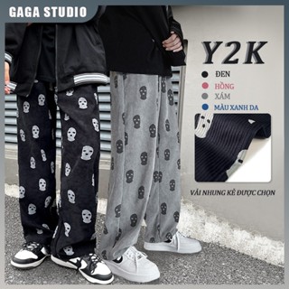 Quần Ống Rộng Nam Y2K Quần Baggy Hàn Quốc Cho Nam Quần Nhung Thời Trang Phong Cách Hiphop Unisex