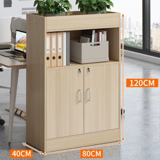 Tủ đựng đồ, tủ hồ sơ văn phòng kết hợp kệ để hoa có khóa Homeline Gỗ MDF_D76