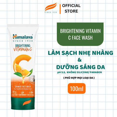 Sữa rửa mặt sáng da tinh chất cam Himalaya Brightening Vitamin C Orange Face Wash 100ml