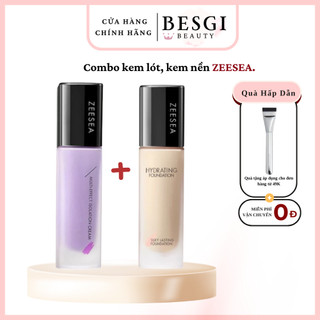   COMBO  Kem Lót Chai 30g Kem Nền Chai 30g ZEESEA Tặng Kèm Cọ Dẹt Tán Nền Chuyên Dụng Besgi Beauty 
