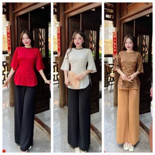  LAM GẤM T1⁄4AY LỠ 2 DA CÓ NÚT NGỌC  BÀ BA CỔ TRÒN GẤM 2 DA 